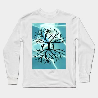 Grounded Trees and Humans Yoga Water Graphic Long Sleeve T-Shirt